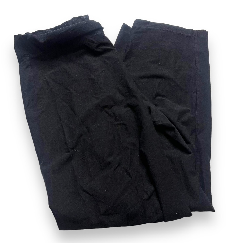 Eileen Fisher Black Pull On Leggings Size Medium Elastic Waist Textured